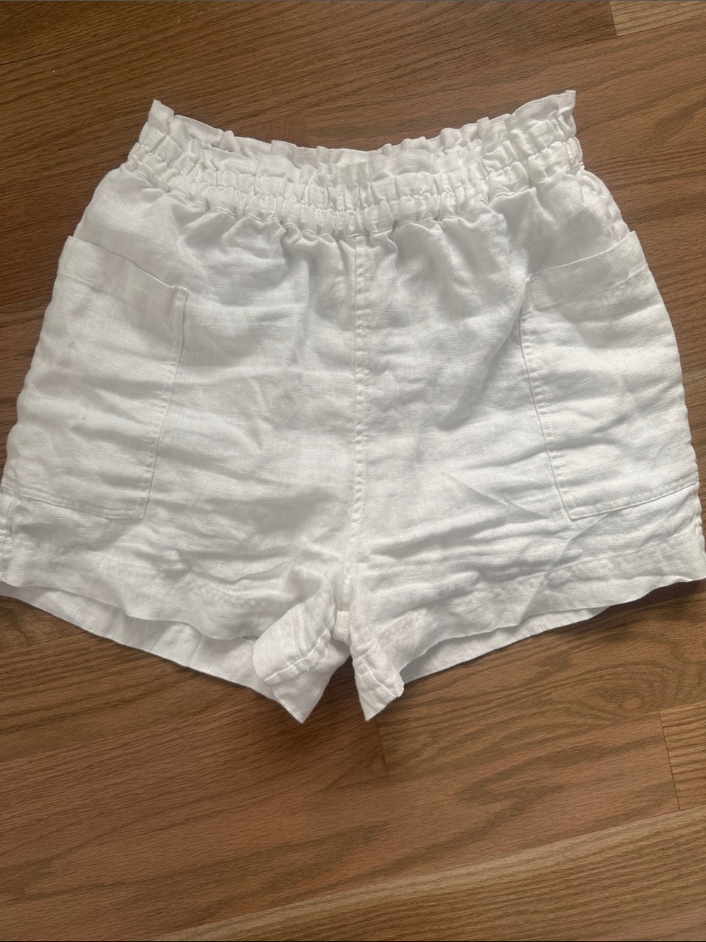 Rails White High-Waist Linen Blend Shorts